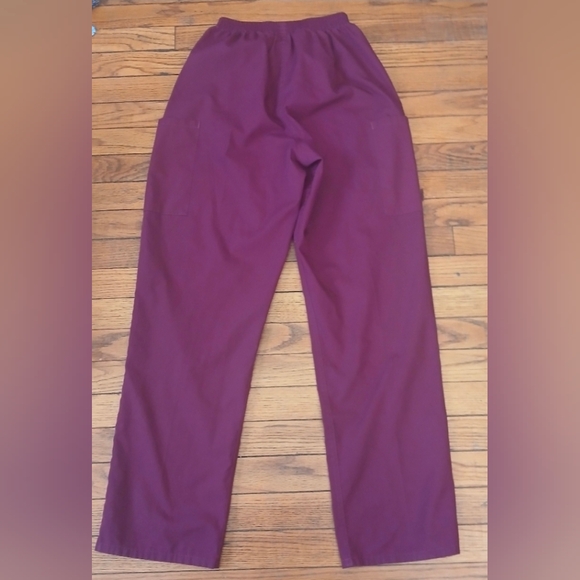 Scrubzone by Landau - Women's Burgundy/Wine Stretch Uniform Small Scrub Pants - Picture 8 of 8